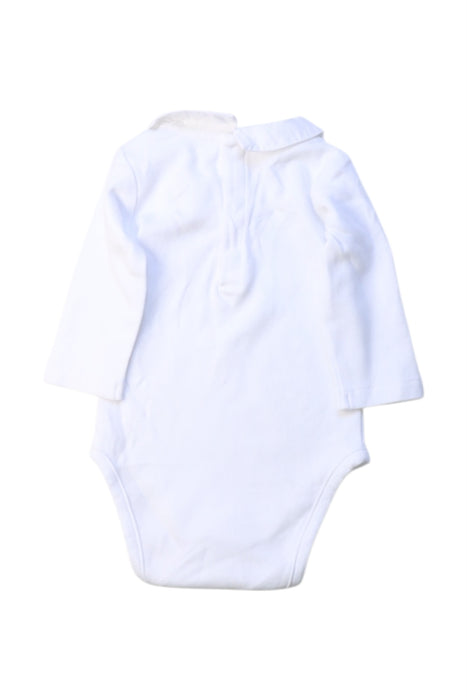 A White Long Sleeve Bodysuits from Jacadi in size 0-3M for girl. (Back View)