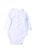 A White Long Sleeve Bodysuits from Jacadi in size 0-3M for girl. (Back View)