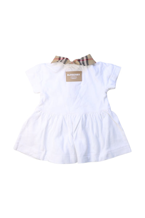 A White Short Sleeve Dresses from Burberry in size 3-6M for girl. (Back View)