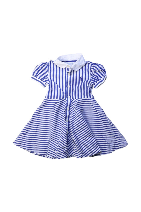 A Blue Short Sleeve Dresses from Ralph Lauren in size 6-12M for girl. (Front View)