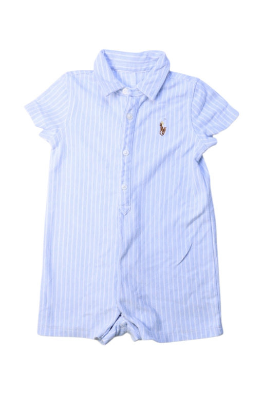 A Blue Short Sleeve Rompers from Ralph Lauren in size 3-6M for boy. (Front View)