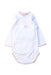 A White Long Sleeve Bodysuits from Bonpoint in size 6-12M for girl. (Front View)