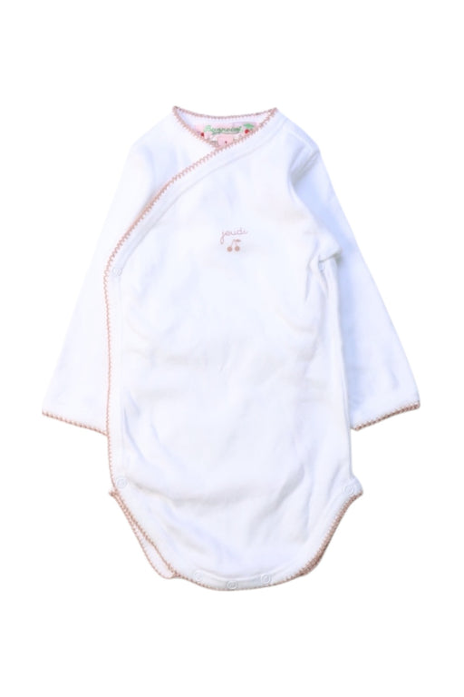 A White Long Sleeve Bodysuits from Bonpoint in size 6-12M for girl. (Front View)