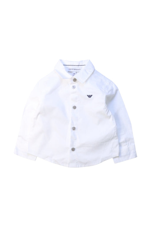 A White Long Sleeve Shirts from Armani in size 3-6M for boy. (Front View)