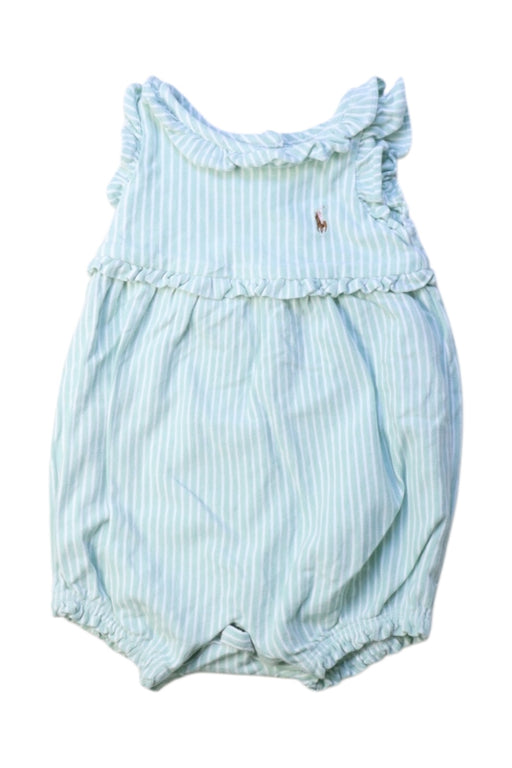 A Blue Sleeveless Rompers from Ralph Lauren in size 3-6M for girl. (Front View)