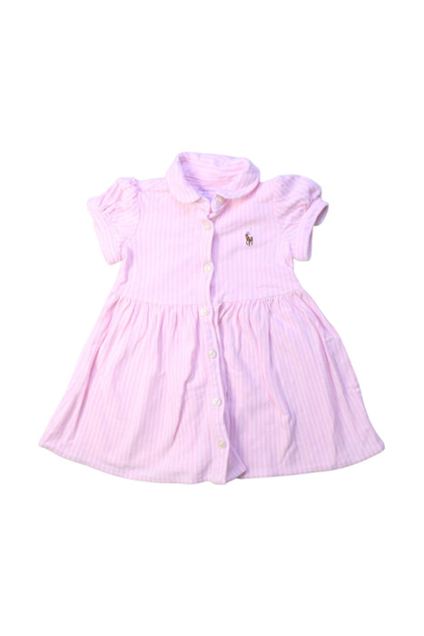 A Pink Short Sleeve Dresses from Ralph Lauren in size 3-6M for girl. (Front View)