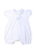 A White Short Sleeve Rompers from Nursery Window in size 6-12M for girl. (Front View)