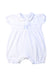 A White Short Sleeve Rompers from Nursery Window in size 6-12M for girl. (Front View)