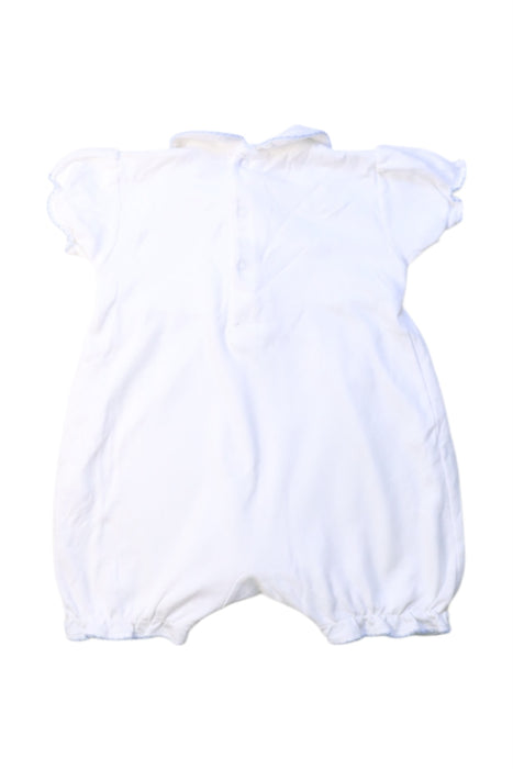 A White Short Sleeve Rompers from Nursery Window in size 6-12M for girl. (Back View)