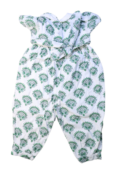 A White Short Sleeve Rompers from India Amory x Smockingbird in size 6-12M for girl. (Back View)
