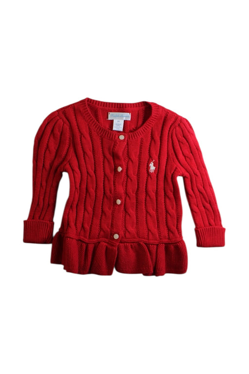 A Red Cardigans from Ralph Lauren in size 6-12M for girl. (Front View)