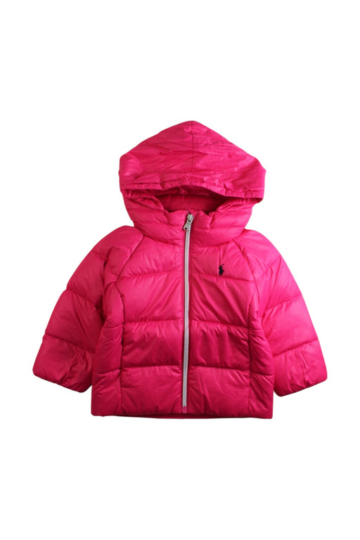 A Pink Puffer/Quilted Coats & Outerwear from Ralph Lauren in size 12-18M for girl. (Front View)
