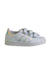 A White Sneakers from Adidas in size 6T for girl. (Front View)