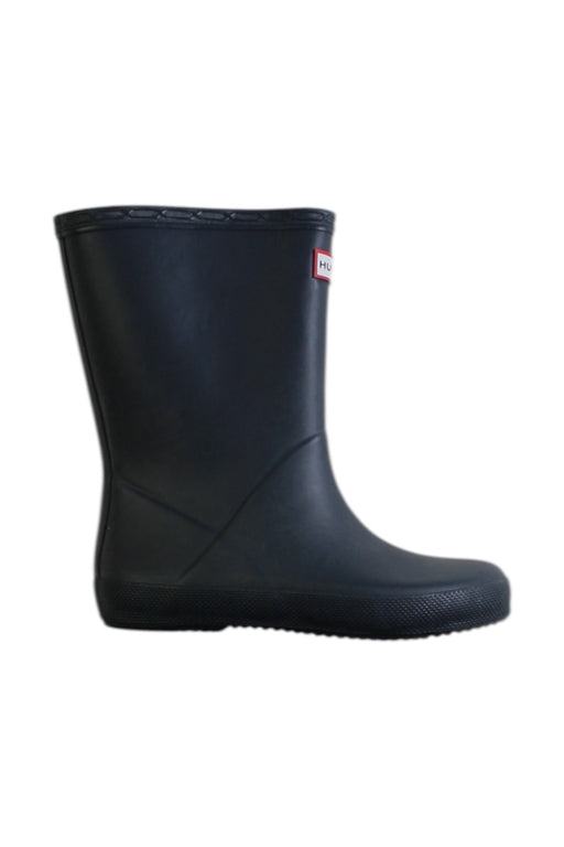 A Black Rain Boots from Hunter in size 5T for neutral. (Front View)