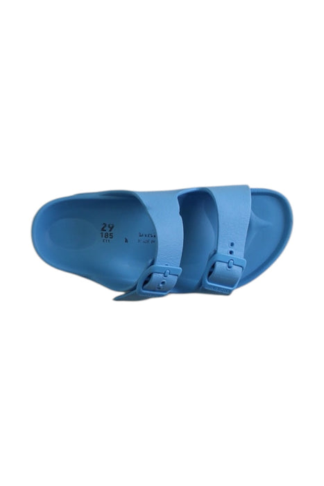 A Blue Sandals from Birkenstock in size 5T for boy. (Front View)
