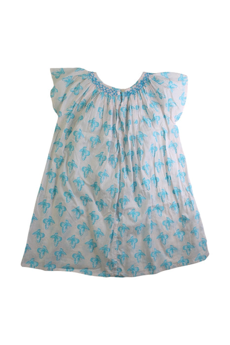 A Blue Sleeveless Dresses from Platypus in size 6T for girl. (Back View)