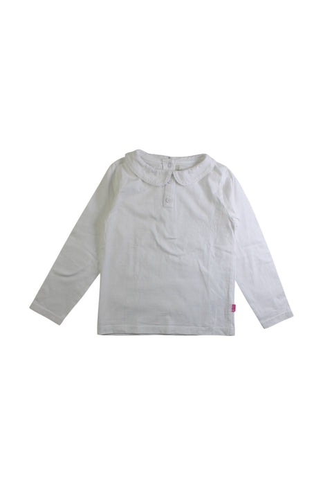 A White Long Sleeve Shirts from Jojo Maman Bébé in size 5T for girl. (Front View)