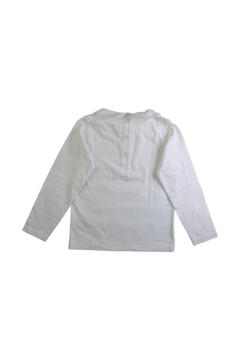 A White Long Sleeve Shirts from Jojo Maman Bébé in size 5T for girl. (Back View)