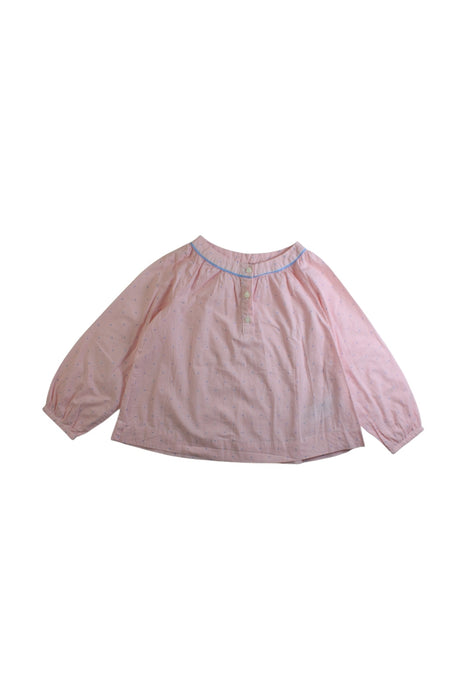 A Pink Long Sleeve Tops from Jacadi in size 4T for girl. (Front View)