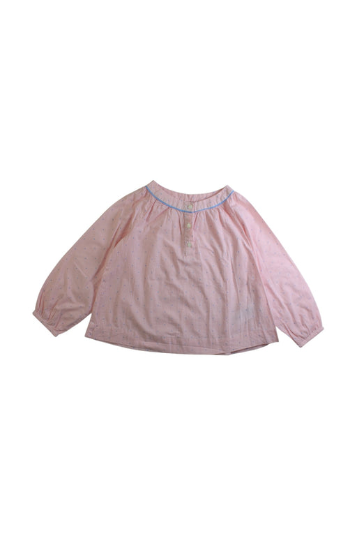 A Pink Long Sleeve Tops from Jacadi in size 4T for girl. (Front View)
