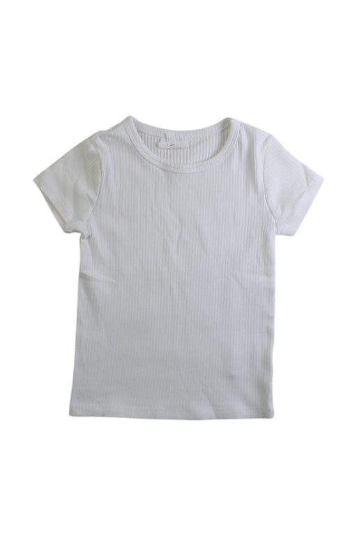A White Short Sleeve T Shirts from Seed in size 4T for girl. (Front View)