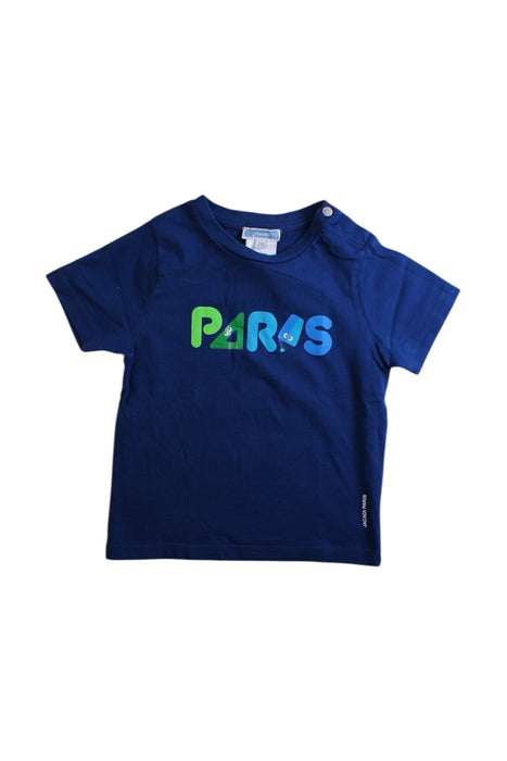 A Blue Short Sleeve T Shirts from Jacadi in size 3T for boy. (Front View)