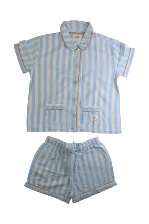 A Blue Shorts Sets from Seed in size 4T for neutral. (Front View)