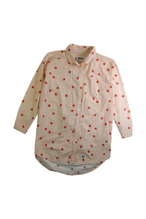 A Peach Long Sleeve Shirts from Molo in size 5T for girl. (Front View)