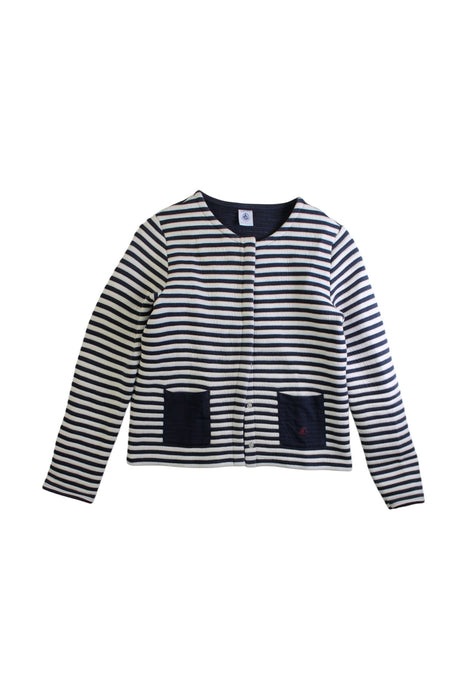 A Navy Cardigans from Petit Bateau in size 10Y for girl. (Front View)