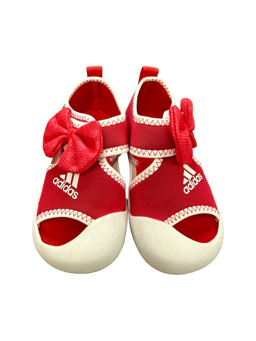 A Red Sandals from Adidas in size 4T for girl. (Front View)