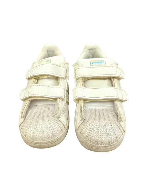 A White Sneakers from Adidas in size 3T for neutral. (Front View)