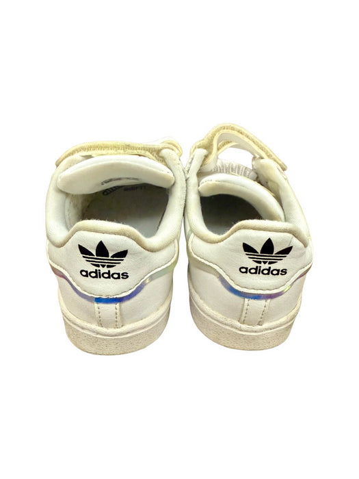 A White Sneakers from Adidas in size 3T for neutral. (Back View)