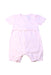 A Pink Short Sleeve Rompers from Emile et Rose in size 3-6M for girl. (Front View)
