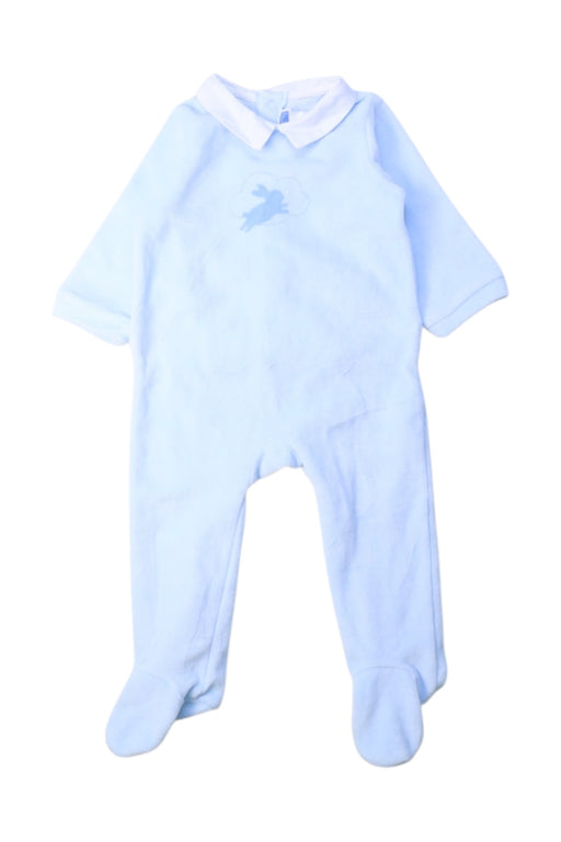 A Blue Onesies from Jacadi in size 3-6M for boy. (Front View)