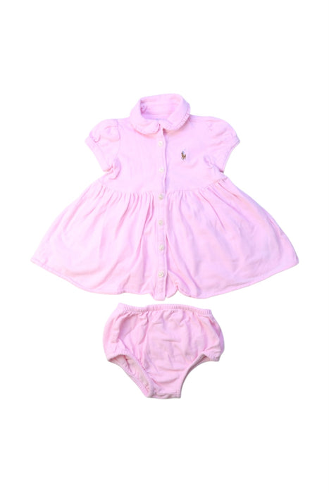 A Pink Dress Sets from Ralph Lauren in size 3-6M for girl. (Front View)