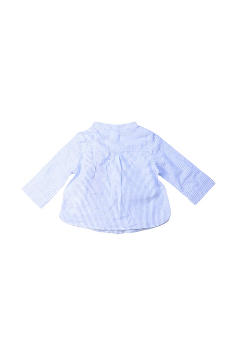 A Blue Long Sleeve Shirts from Cyrillus in size 3-6M for boy. (Back View)
