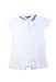 A White Short Sleeve Rompers from Petit Bateau in size 6-12M for boy. (Front View)