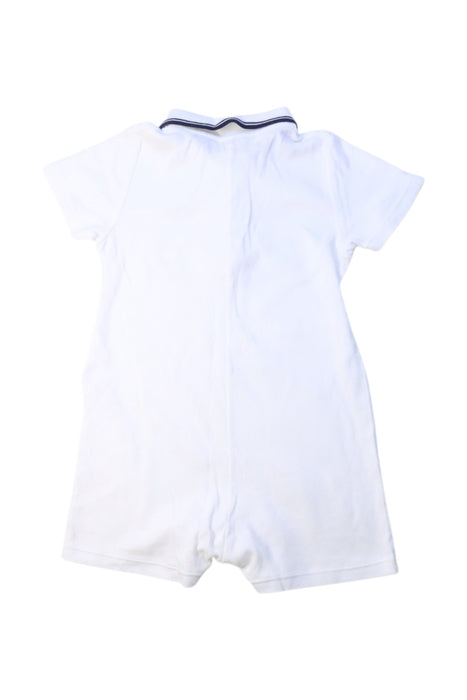 A White Short Sleeve Rompers from Petit Bateau in size 6-12M for boy. (Back View)