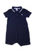 A Navy Short Sleeve Rompers from Petit Bateau in size 6-12M for boy. (Front View)