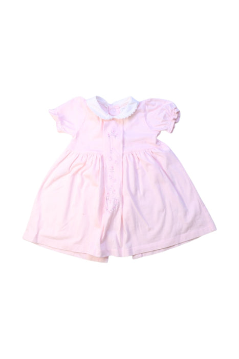 A Pink Short Sleeve Dresses from Emile et Rose in size 3-6M for girl. (Front View)