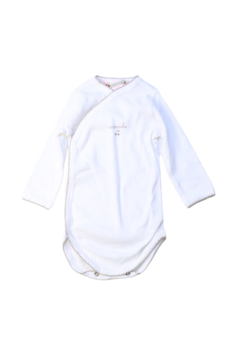 A White Long Sleeve Bodysuits from Bonpoint in size 6-12M for girl. (Front View)