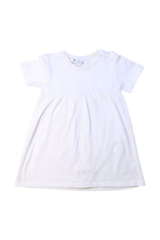 A White Short Sleeve Dresses from Loro Piana in size 6-12M for girl. (Front View)