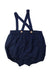 A Navy Overall Shorts from Cyrillus in size 3-6M for boy. (Back View)
