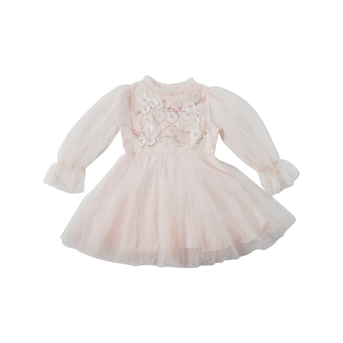 A Pink Long Sleeve Dresses from Tutu Du Monde in size 3T for girl. (Front View)