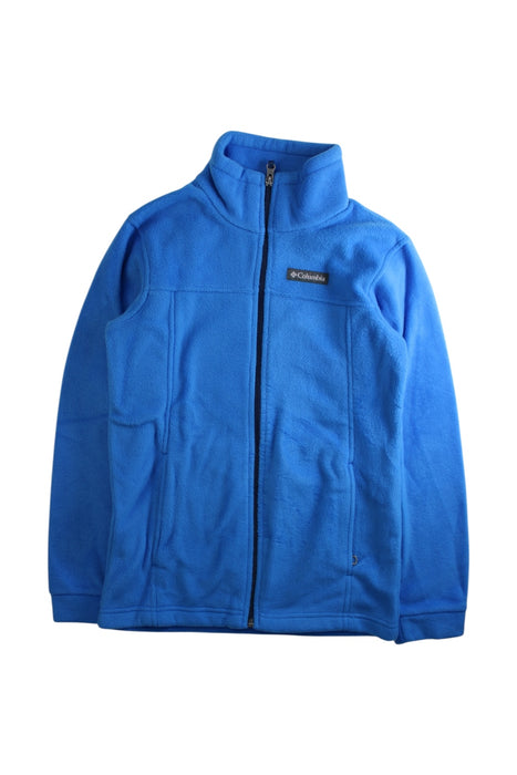 A Blue Lightweight Jackets from Columbia in size 10Y for boy. (Front View)