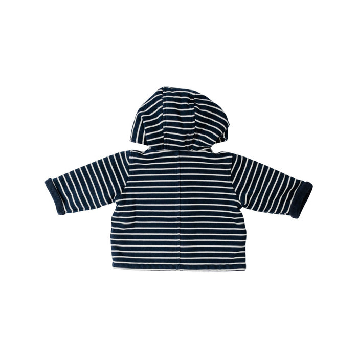 A Navy Hooded Sweatshirts from Petit Bateau in size 0-3M for neutral. (Back View)
