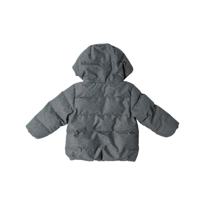 A Grey Puffer/Quilted Jackets from Jacadi in size 3T for neutral. (Back View)