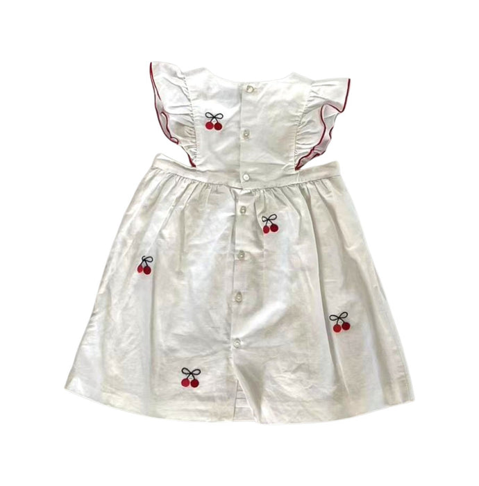 A White Short Sleeve Dresses from Jacadi in size 3T for girl. (Back View)