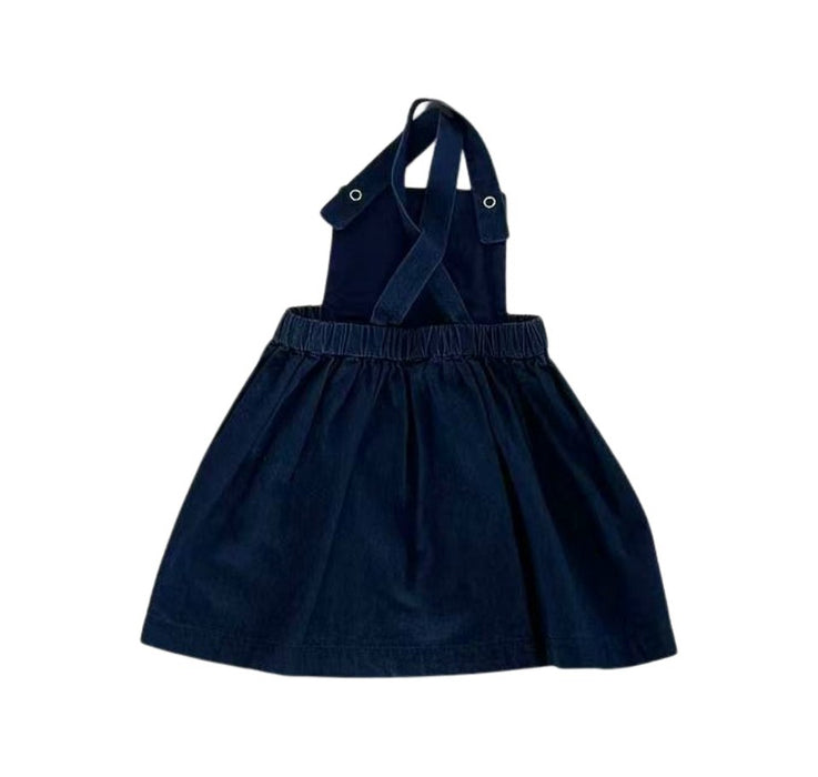 A Blue Overall Dresses from Jacadi in size 3T for girl. (Back View)