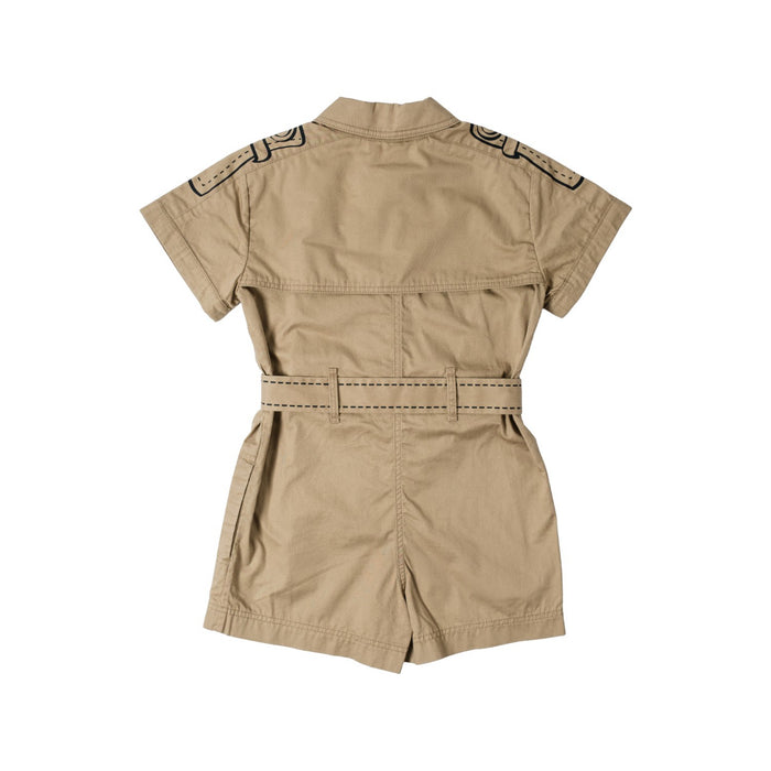 A Beige Short Sleeve Rompers from Burberry in size 6T for neutral. (Back View)